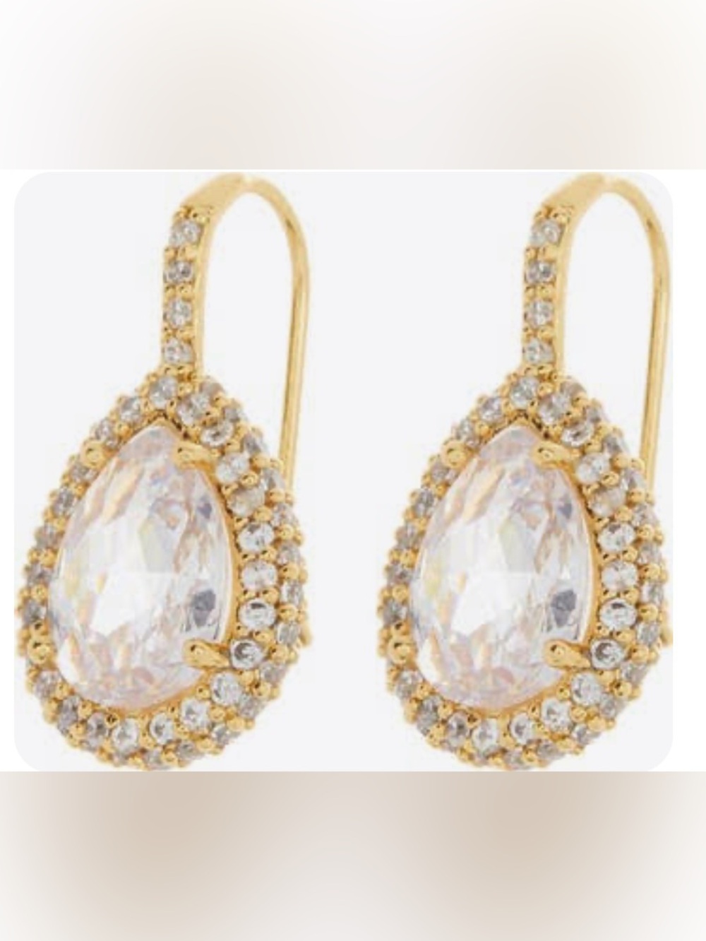 Kate Spade New York Gold-Tone Pavé Halo Teardrop Earrings